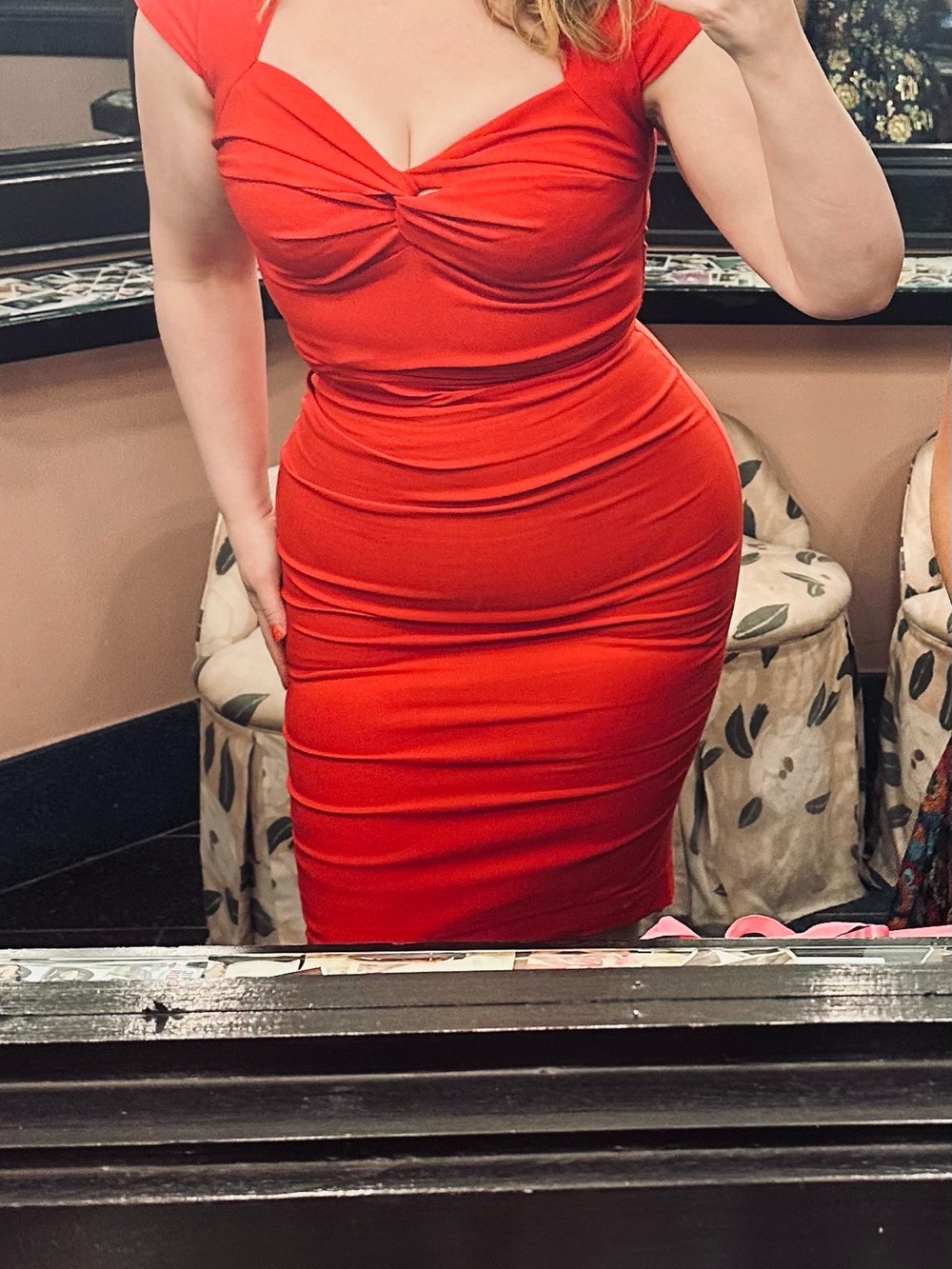 1950s Foxy Lady Wiggle Dress - Ferrari Red